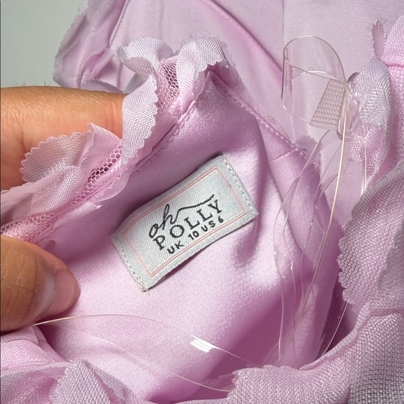 Floral-Appliqué Halterneck A-Line Mini Dress in Lilac - Picture 10 of 10